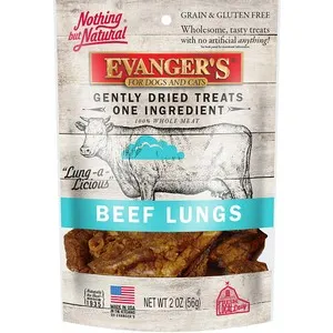 2oz Evanger's Gently Dried Beef Lung Treats - Treats